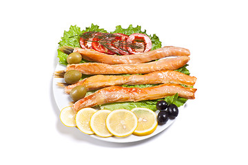 Image showing fish with fresh vegetable