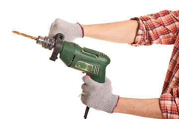 Image showing holding drill on hands