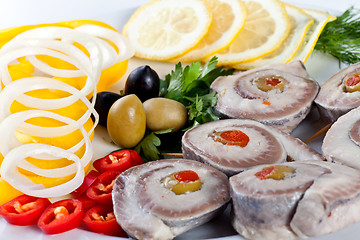 Image showing sliced fish with vegetables