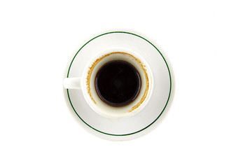 Image showing Top view of black coffee cup isolated on white