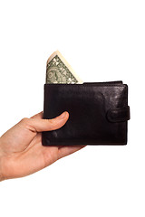 Image showing hand holding purse with dollar