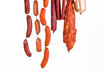 Image showing fresh composition with meat isolated on white