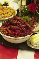 Image showing Crayfish and shrimps