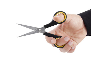 Image showing Scissors in hand isolated