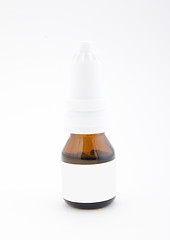 Image showing Bottle of nose drops isolated on white