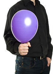 Image showing man holding baloonn isolated
