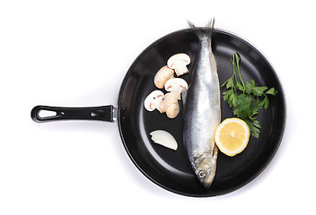 Image showing fish in pan with vegetables