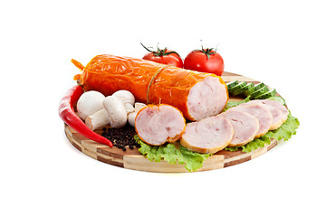 Image showing sausages in coposition with vegetables