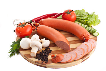 Image showing sliced sausage with vegetables