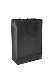 Image showing black empty shopping bag on white