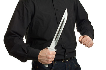 Image showing man holding knife isolated