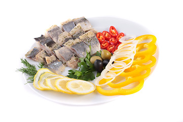 Image showing fish on plate with vegetables