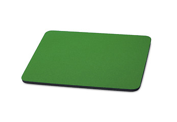 Image showing green mouse pad on the white background