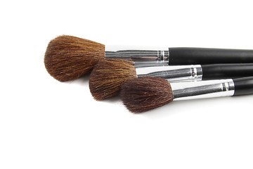 Image showing Cosmetic brushes isolated on white background