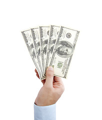 Image showing Hand with money isolated