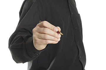 Image showing Businessman's Hand Holding a Pen