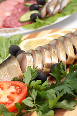 Image showing sliced herring with vegetables