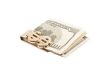 Image showing dollar with golden clip
