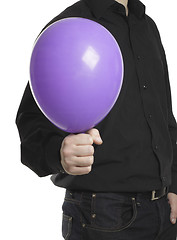 Image showing man holding baloonn isolated