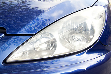 Image showing Blue car front light
