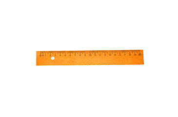 Image showing Wooden Ruler with Path isolated on white