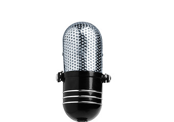 Image showing Vintage Microphone Isolated Over White Background