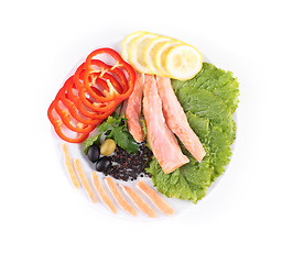 Image showing Fish dish with vegetables