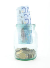 Image showing euro in glass