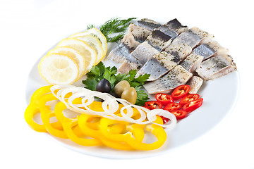 Image showing fish on plate with vegetables