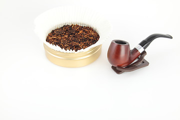 Image showing pipe and tobacco isolated