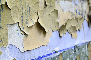 Image showing Old paint peeling from wall