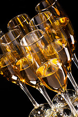 Image showing half empty glasses of champagne