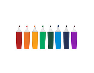 Image showing Colorful markers isolated on white background.