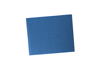 Image showing blue leather case notebook isolated on white