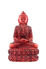 Image showing Red statue of budha front