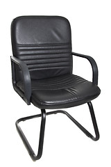 Image showing black office chair with wheels