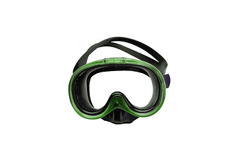 Image showing green diving mask isolated on white