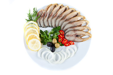 Image showing sliced fish with vegetables