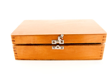 Image showing Opened vintage wooden chest