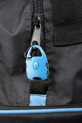 Image showing Blue lock on bag