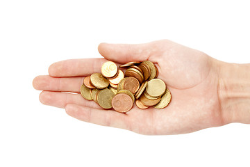 Image showing Hand with coins