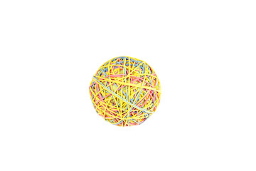 Image showing a colorful ball of rubber bands