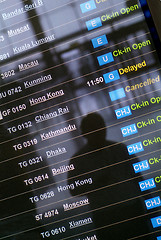 Image showing Departure board at Asian airport