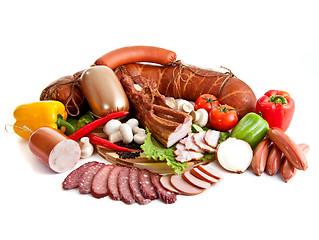 Image showing sausages in coposition with vegetables