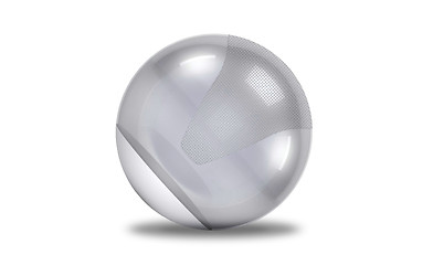 Image showing a silver fitball isolated against a white background