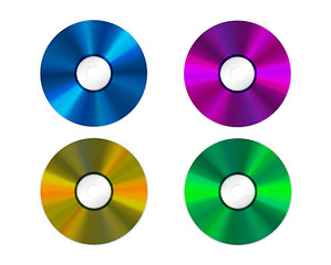 Image showing Illustration of four colored Compact Discs