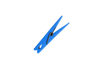 Image showing blue clothes peg isolated on white