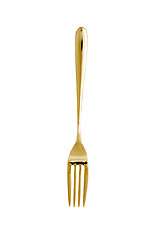 Image showing Golden fork isolated on white background