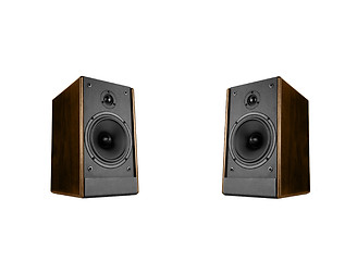 Image showing Two great loud speakers. Isolated on white.