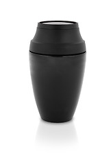 Image showing black Steel thermos isolated on the white background